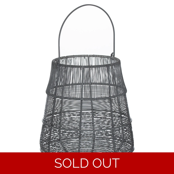 product Image for Medium Wire Silver And Grey Glowray Conical Lantern